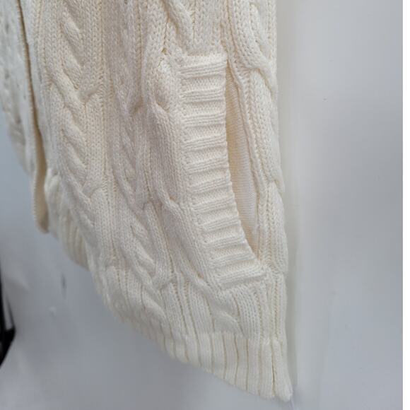 Liz Claiborne‎ Bohemian Cable Knit Faux Fur Collar Full Zip Sweater Vest - Picture 9 of 12